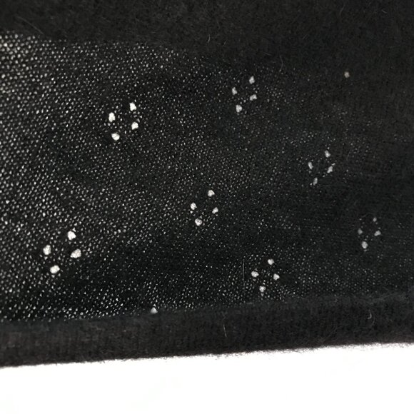 Reference Point Cropped Sweater Women L Black Lamb's Wool Angora Floral Cut Out - Picture 10 of 11